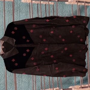 Johnny Was Maxine Seamed Western Shirt Size M/L Velvet Embroidered